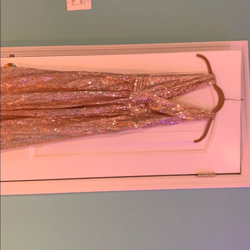 Sequin gown rose gold